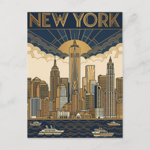 tarjeta postal de viaje de la ciudad de Nueva York