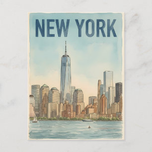 tarjeta postal de viaje de la ciudad de Nueva York