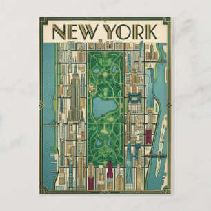 tarjeta postal de viaje de la ciudad de Nueva York