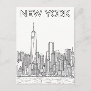 tarjeta postal de viaje de la ciudad de Nueva York