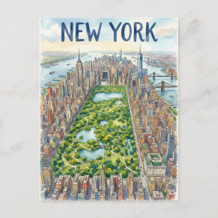 tarjeta postal de viaje de la ciudad de Nueva York