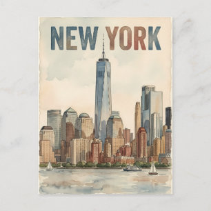 tarjeta postal de viaje de la ciudad de Nueva York