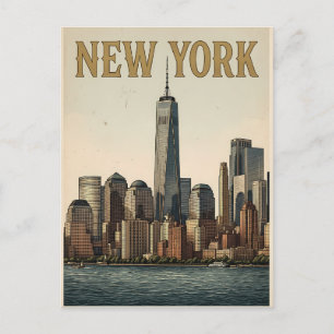 tarjeta postal de viaje de la ciudad de Nueva York