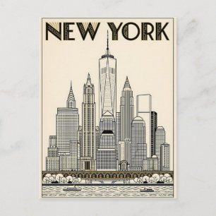 tarjeta postal de viaje de la ciudad de Nueva York