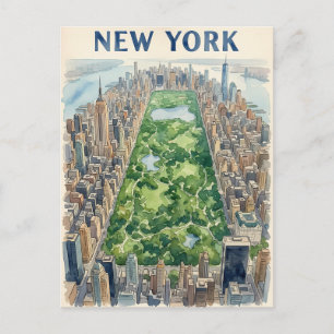 tarjeta postal de viaje de la ciudad de Nueva York