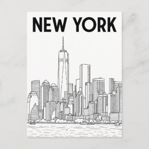tarjeta postal de viaje de la ciudad de Nueva York