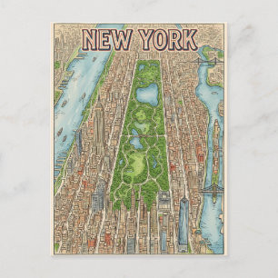tarjeta postal de viaje de la ciudad de Nueva York