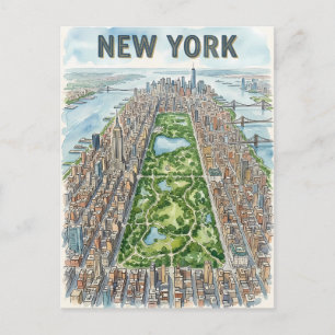 tarjeta postal de viaje de la ciudad de Nueva York