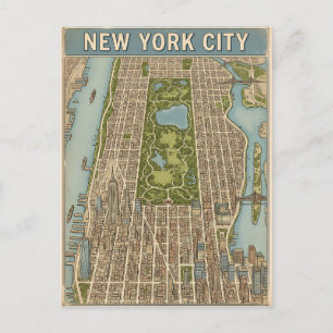 tarjeta postal de viaje de la ciudad de Nueva York