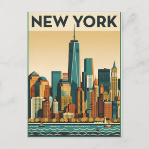 tarjeta postal de viaje de la ciudad de Nueva York