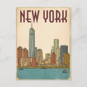 tarjeta postal de viaje de la ciudad de Nueva York