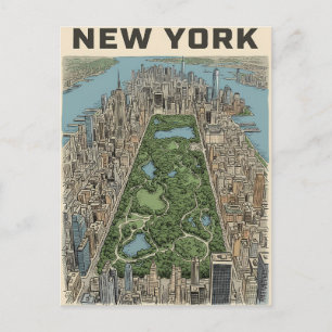 tarjeta postal de viaje de la ciudad de Nueva York