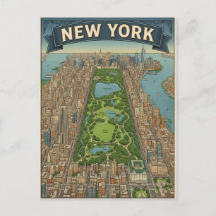 tarjeta postal de viaje de la ciudad de Nueva York