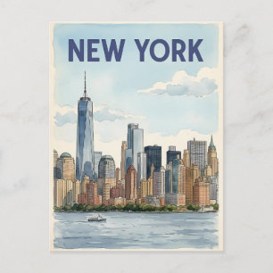 tarjeta postal de viaje de la ciudad de Nueva York