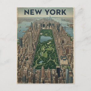 tarjeta postal de viaje de la ciudad de Nueva York
