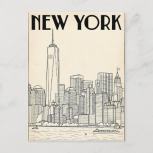 tarjeta postal de viaje de la ciudad de Nueva York