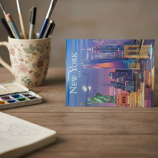 Tarjeta postal de viaje de la ciudad de Nueva York