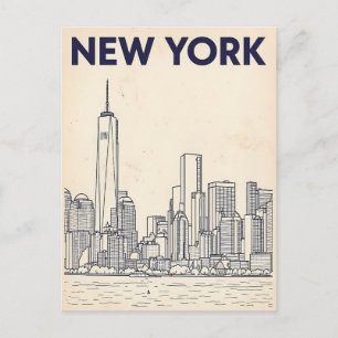 tarjeta postal de viaje de la ciudad de Nueva York