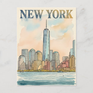 tarjeta postal de viaje de la ciudad de Nueva York