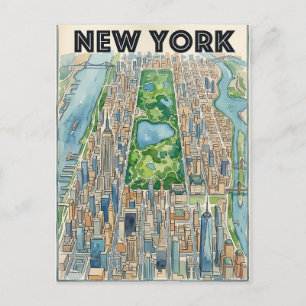 tarjeta postal de viaje de la ciudad de Nueva York