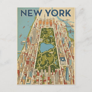 tarjeta postal de viaje de la ciudad de Nueva York
