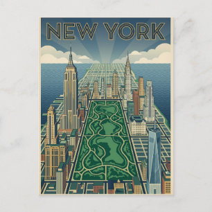 tarjeta postal de viaje de la ciudad de Nueva York