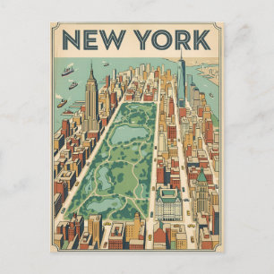 tarjeta postal de viaje de la ciudad de Nueva York