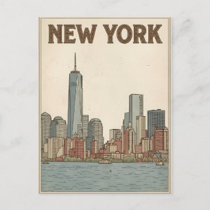 tarjeta postal de viaje de la ciudad de Nueva York