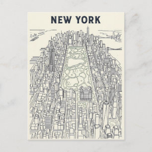 tarjeta postal de viaje de la ciudad de Nueva York