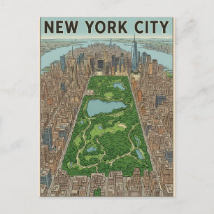 tarjeta postal de viaje de la ciudad de Nueva York