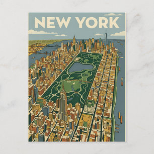 tarjeta postal de viaje de la ciudad de Nueva York