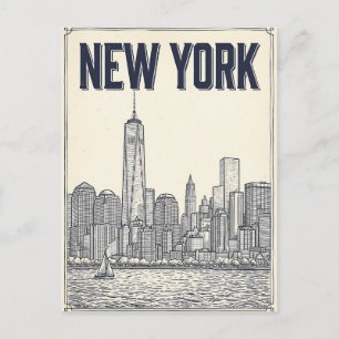 tarjeta postal de viaje de la ciudad de Nueva York
