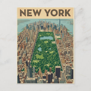 tarjeta postal de viaje de la ciudad de Nueva York