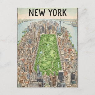tarjeta postal de viaje de la ciudad de Nueva York