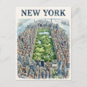 tarjeta postal de viaje de la ciudad de Nueva York