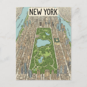 tarjeta postal de viaje de la ciudad de Nueva York