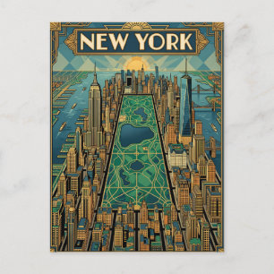 tarjeta postal de viaje de la ciudad de Nueva York