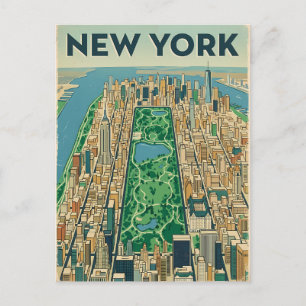 tarjeta postal de viaje de la ciudad de Nueva York