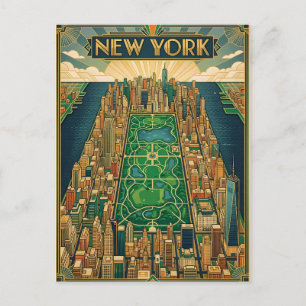 tarjeta postal de viaje de la ciudad de Nueva York