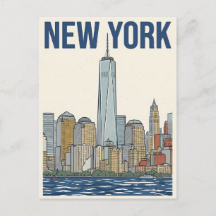 tarjeta postal de viaje de la ciudad de Nueva York