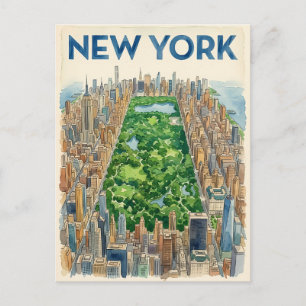 tarjeta postal de viaje de la ciudad de Nueva York