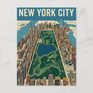 tarjeta postal de viaje de la ciudad de Nueva York