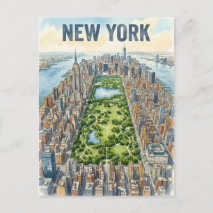 tarjeta postal de viaje de la ciudad de Nueva York