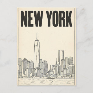 tarjeta postal de viaje de la ciudad de Nueva York