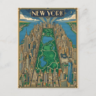 tarjeta postal de viaje de la ciudad de Nueva York