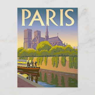 Tarjeta postal de viaje de la época de París