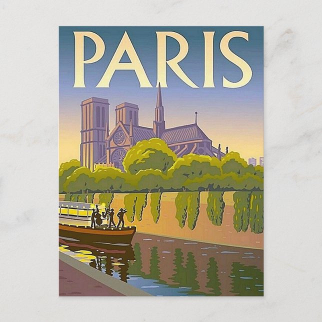 Tarjeta postal de viaje de la época de París (Anverso)