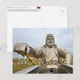 Tarjeta postal de viaje de la estatua de Gengis Kh