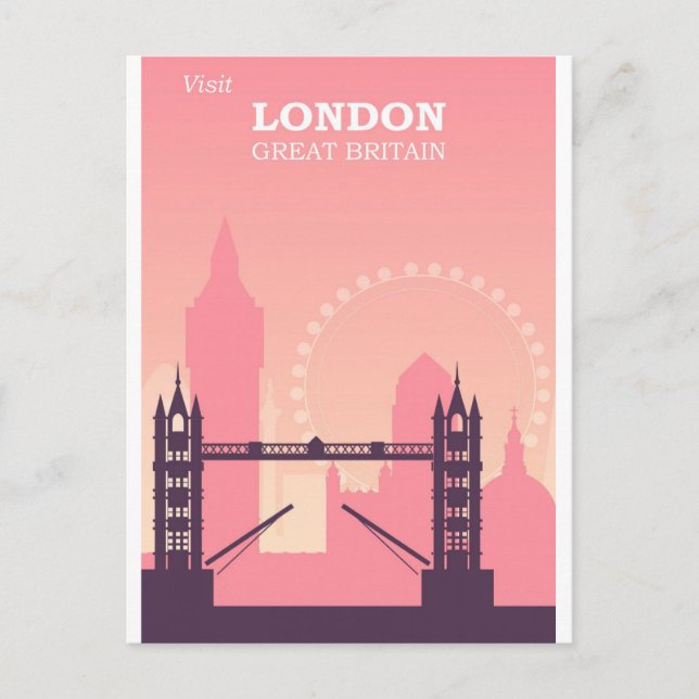 Tarjeta postal de viaje de la Inglaterra rosa de L (Anverso)