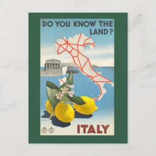 Tarjeta postal de viaje de la Italia de Vintage